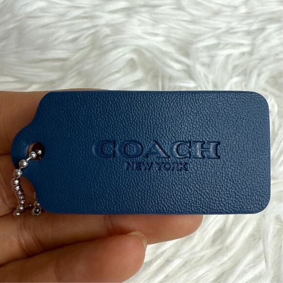 2" COACH Blue Fob Bag Charm Hang tag Hangtag - Picture 1 of 2